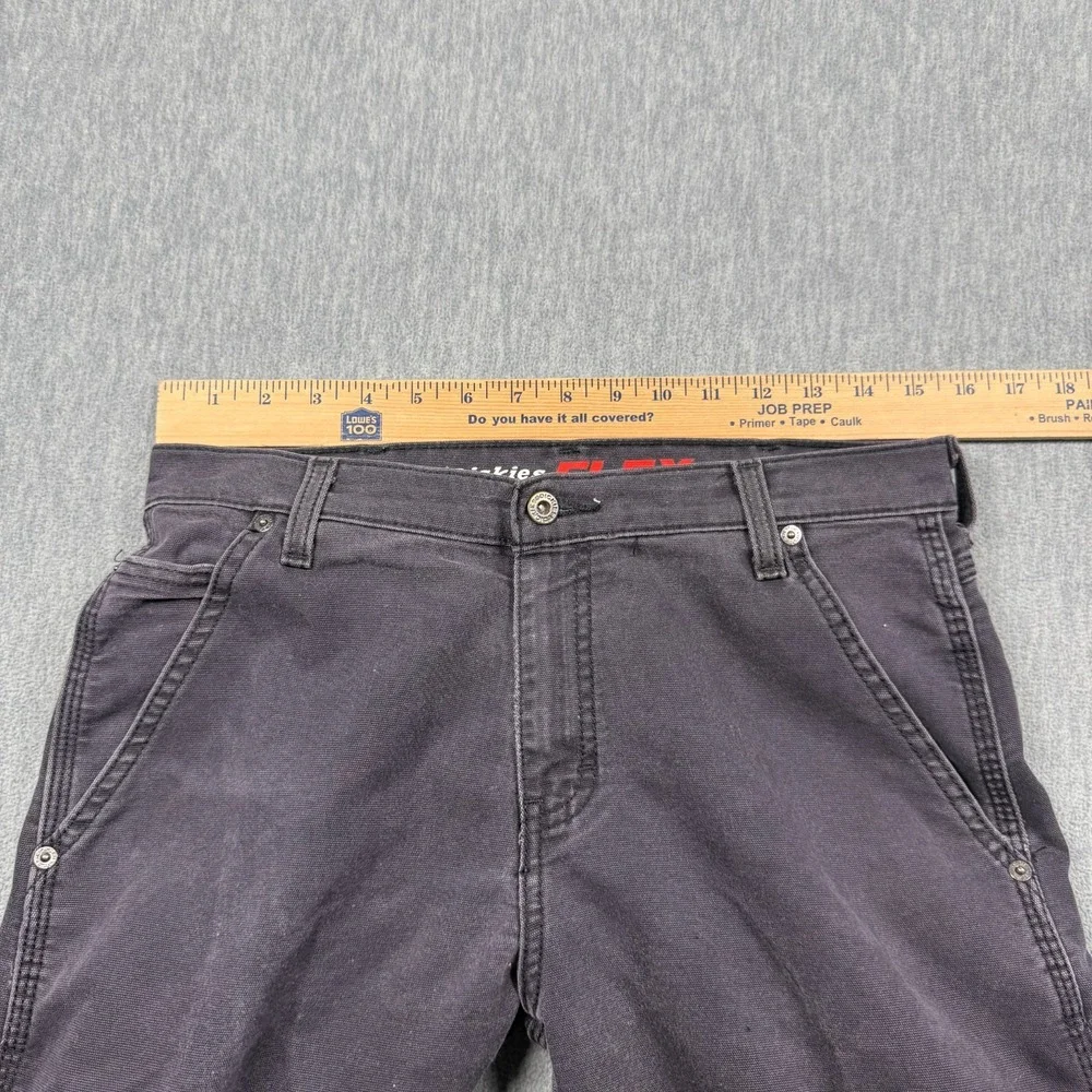 Dickies Pants Mens 30x32 Flex Regular Fit Canvas Duck Carpenter Workwear Gray